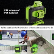 4D 16 Lines Self-leveling Laser Level, 200Ft Green Beam Tiling Floor Cross Line Laser Level Tools with Remote Control and 360° Fine-tuning Bracket