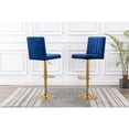 thumbnail image 3 of Best Master Yucca Blue/Gold Adjustable Velvet Swivel Bar Stools (Set of 2), 3 of 3