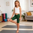 thumbnail image 5 of OGLCCG Girls V Cross Waist Athletic Shorts Kids Soft Bike Yoga Dance Running Gymnastics Shorts Gym Workout Short Leggings 4-14 Years, 5 of 8