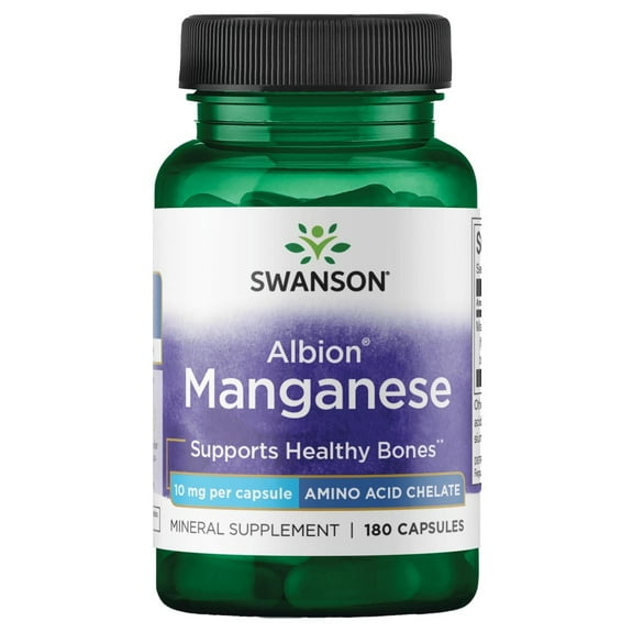 Swanson Albion Chelated Manganese 10 Milligrams 180 Capsules