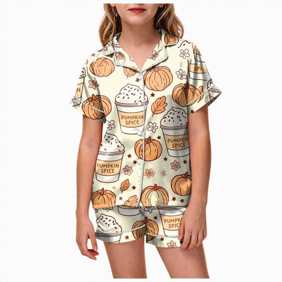 10-11 Years Tween Girls Short Sleeve Print Shirts Tops Pants Outfits Girls Beach Pajamas Matching Girl Clothing Sets