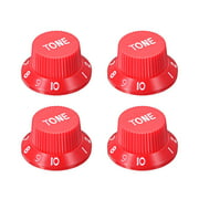 Red 6mm Potentiometer Control Knobs For Electric Guitar Acrylic Volume Tone Knobs, 4pcs