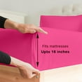 thumbnail image 3 of Premier Colorful King Size Bed Sheet Set, Microfiber 4 Piece Deep Pocket King Sheets - Pink, 3 of 6