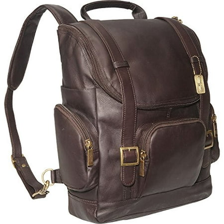 Claire Chase Portofino Computer Leather Backpack, Laptop Bag in Cafe