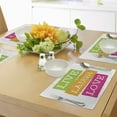 thumbnail image 4 of Ambesonne Live Laugh Love Place Mats Set of 4, Vibrant Joyous, Standard Size, Multicolor, 4 of 6