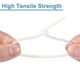 thumbnail image 4 of Uxcell 100Pcs Bridas de Montaje de 6 Pulgadas, Bridas de Nylon, Blancas, 4 of 6