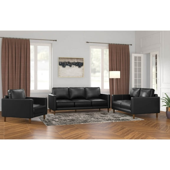Leather Living Room Set - 3 Piece Sofa, Loveseat, Chair - Modern Furniture