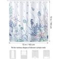 thumbnail image 6 of Nautical Coastal Shower Curtain, Ocean Themed Seahorse Seashell Starfish Coral Beach Bathroom Decor 72x72 Inch Polyester Fabric Waterproof Bath Curtain with 12 Hooks, 6 of 7
