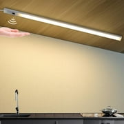 LED Under Cabinet Light with Hand Wave Sensor Switch, USB Rechargeable, Under Counter Light Bar, Removable Stick-On Anywhere for Wardrobe/Cupboard, 30CM