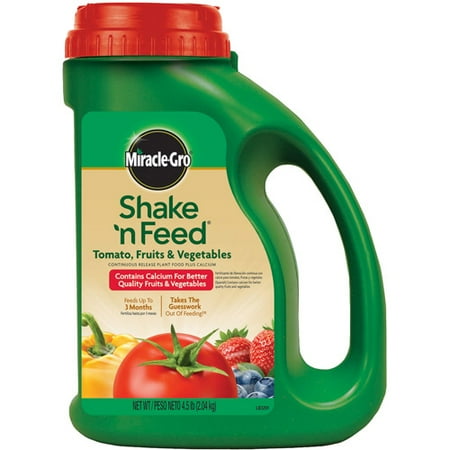 Miracle-Gro Shake 'n Feed Tomato, Fruits & Vegetables Continuous Release Plant Food Plus Calcium, 4.5 lbs