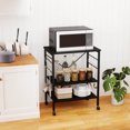 thumbnail image 2 of Costway 3-Tier Baker's Rack Utility Serving Cart with 10 Removable Hooks, Lockable Casters, 2 of 10