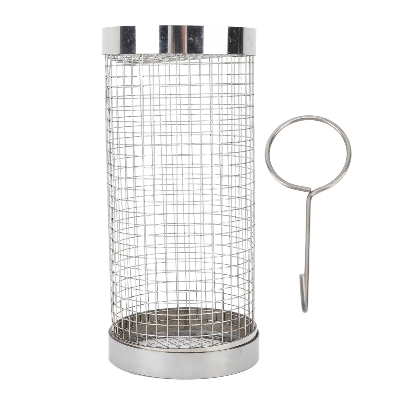 BBQ Grill Mesh Basket, Stainless Steel Grill Mesh Basket Sturdy Hooks