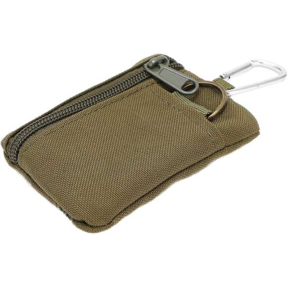 Bolsa para Llaves Portátil, Estuche EDC Molle para Llaves Tarjetas, Mini Billetera Monedero, Bolsa para Exteriores, Cartera(10.5x8x1.5cm)(Verde)