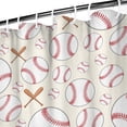 thumbnail image 4 of Boys Sports Shower Curtain - Baseball Football Soccer Basketball Print Machine Washable Bath Curtain for Teens Gift 72x84 Inch, 4 of 5