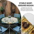 thumbnail image 5 of Sunflower Fitted Tablecloth with Elastic Edged, Round Table Cloth for Dining Table, Yellow Floral Pastoral Botanical Leaves Rustic Waterproof Oil Proof Table Cover for Indoor Outdoor 36"-44", 5 of 8