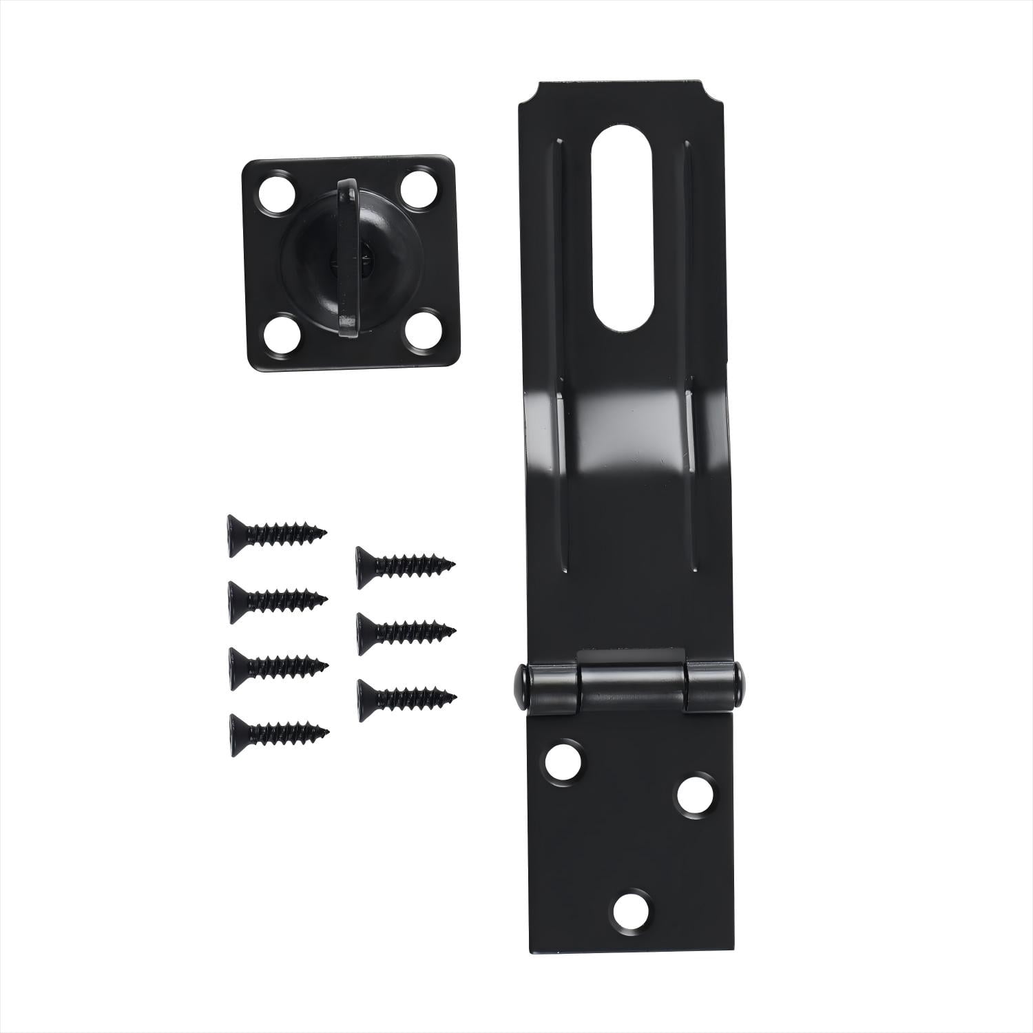 Hyper Tough 4-1/2 in. Black Steel Swivel Safety Hasp, 1 Pack