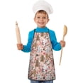 thumbnail image 2 of Poodle Dog and Flower Floral Kids Aprons for Girls and Boys,Adjustable Neck Strap Toddler Aprons for Kids Cooking Baking, 2 of 7