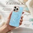 thumbnail image 3 of for iPhone 15 Pro 6.1 Inch Cute Girly Women Case, Compatible with Magsafe Slim Colorful Sparkle Seashell Pattern Translucent Cover Soft TPU Protective Magnetic Bumper Case, Blue, 3 of 6