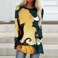 thumbnail image 1 of Costumes d'Halloween pour Femmes 2023 T-Shirt Col Rond Imprimé Halloween Manches Courtes T-Shirt Blouse Hauts Chemises Grande Taille pour Femmes en Liquidation, 1 of 5