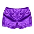 thumbnail image 6 of YONGHS Women's Hot Pants Shiny Metallic Boyshort High Waist Dance Mini Micro Booty Shorts Purple Medium, 6 of 7