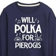 thumbnail image 3 of Instant Message - Dyngus Day - Will Polka for Pierogis - Polish Holiday - Toddler & Youth Long Sleeve Graphic T-Shirt, 3 of 6