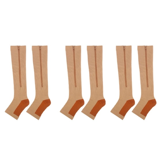 Medias de compresión ANGGREK con Punta abierta Soporte Para articulaciones Calcetines de compresión Hasta La rodilla 3 pares