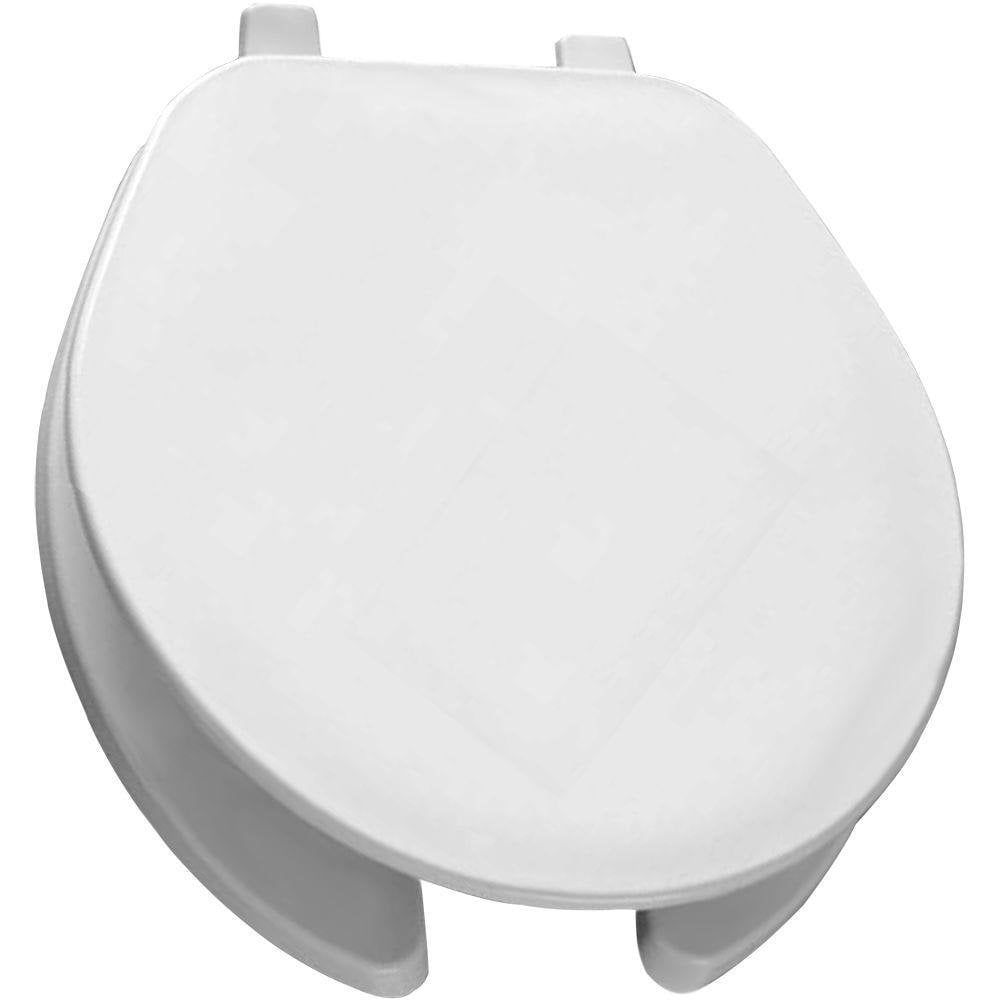 BEMIS Bathroom Round Open Front Toilet Seat White Lid Cover Hinge Hardware Kit 