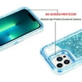 thumbnail image 3 of For Apple iPhone 13 Pro 6.1 inch Tough Defender Sparkling Liquid Glitter Heart Case Cover Blue, 3 of 6