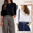 thumbnail image 5 of JASGOOD 2 Packs Leather Belts for Women Fashion Ladies Belt with Silver Buckle, 5 of 10
