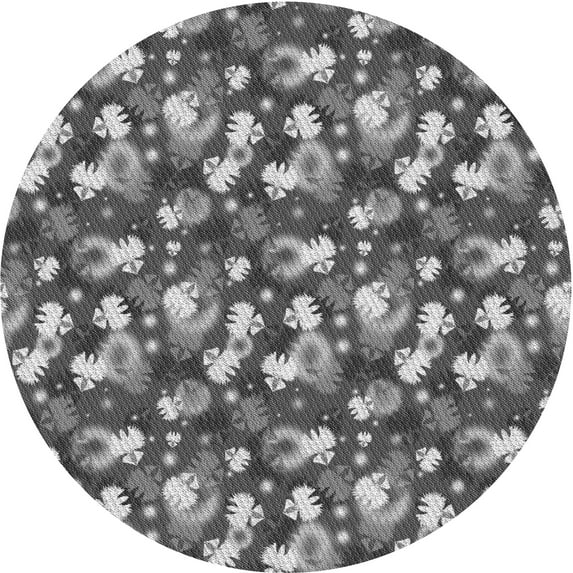 Ahgly Company Indoor Round Patterned Dark Gray Area Rugs, 7' Round