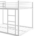 thumbnail image 7 of Full over Full Bunk Beds, Heavy Duty Metal Bed Frame with Built-in Ladder, Space Saving Low Bunk Bed for Kids Teens, White, 7 of 7