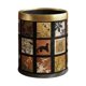 thumbnail image 1 of Cubo de basura redondo con tapa abierta, 10 L, decorativo, elegante, para el hogar Pintura de oro, 1 of 9