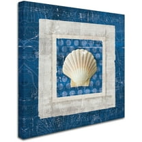 Trademark Fine Art "Sea Shell III on Blue" Canvas Art by Belinda Aldrich