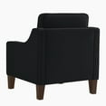 thumbnail image 4 of Hassch Black Velvet Upholstered Single Sofa Chair, Modern Accent Armchair with Scooped Armrests and Solid Wooden Legs, Cozy Comfy Seat for Bedroom, Living Room, Reading Corner, 4 of 7