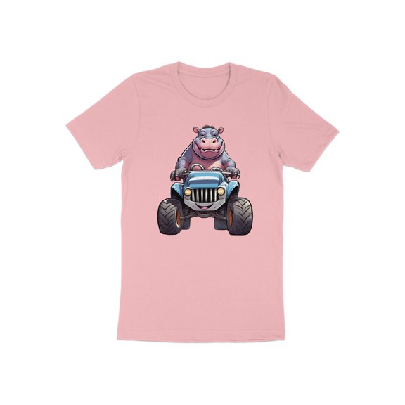 Funny Hippo Driving Monster Truck Gift for Men Women Kids T-Shirt Cute Hippo Monster Truck Birthday Holiday Presents Tshirt