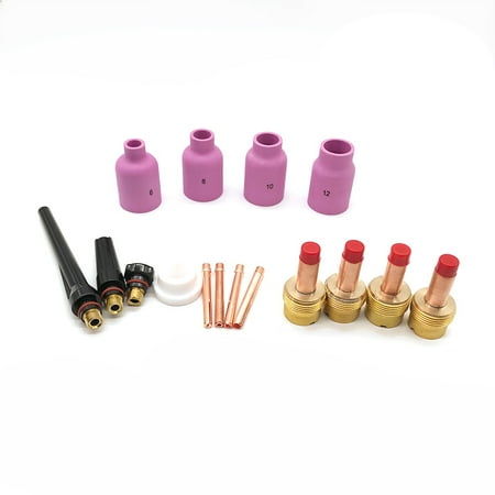 

17Pcs TIG Gas Lens Collet Body Assorted Size Kit Fit SR WP17 18 26 TIG Welding Torch Size M