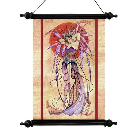 - Mystical Witch Moon Canvas Wall Scroll Tapestry Décor