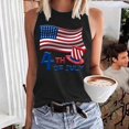 thumbnail image 2 of HEILAU Independence Day Shirts for Women American Flag Graphic Tees Sleeveless Tank Top Gradient Coconut Tree Tops Summer V Neck Button Down Shirt Summer Tops, 2 of 4