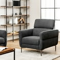 thumbnail image 3 of Costway Fauteuil d'Appoint Moderne Rembourré Fauteuil une Place avec Appuie-Tête Réglable Gris, 3 of 9