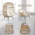 thumbnail image 5 of RADIATA 7 Pcs Boho Outdoor Furniture Lounge Set with Egg Chair Wicker Patio Sofa Conversation Cream, 5 of 10