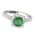 thumbnail image 3 of Mauli Jewels Rings for Women 1.25 Carat Diamond And Emerald Ring 4-prong 14k White Gold, 3 of 7