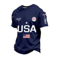 thumbnail image 3 of Kids Boys Patriotic Short Sleeve T Shirt US Independence Day Celebration 4th of July Graphic Print Crewneck Tee Dark Blue, 3 of 3