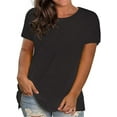 thumbnail image 2 of Womens T Shirts Short Sleeve Crewneck Loose Summer Spring Tops Short Sleeve Oversized T Shirts Fashion Basic Casual Tee Clothes 2025 Trendy, 2 of 5