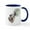 White/Navy Inside, variant on CafePress - Wolf Howling Mug - 11 oz Ceramic Mug - Novelty Coffee Tea Cup