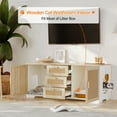 thumbnail image 5 of Faceket Extra Large Multi-Cat Wooden Litter Box Furniture with Scratching Board Doors and 3 Drawer, White, 5 of 8