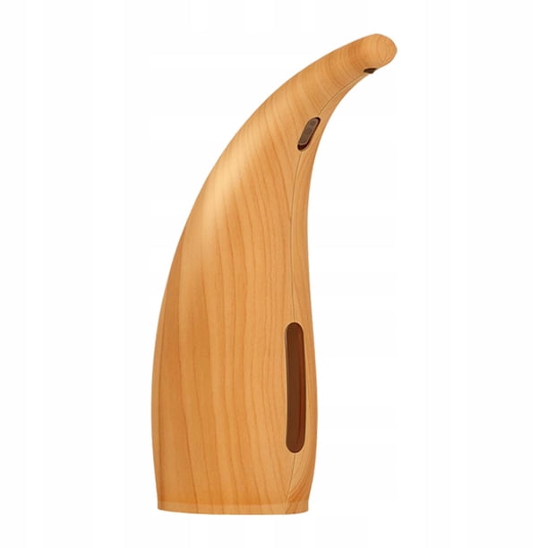 Dispensador automático de jabón por inducción, dispensador de jabón eléctrico para teléfono móvil de grano de madera (grano de madera claro)