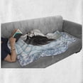 thumbnail image 6 of Dog Soft Flannel Fleece Throw Blanket, Funny Cartoon Puppy in Curlicue Floral Frame, Cozy Plush for Indoor and Outdoor Use, 50" x 70", Baby Blue Lavender Blue, by Ambesonne, 6 of 6