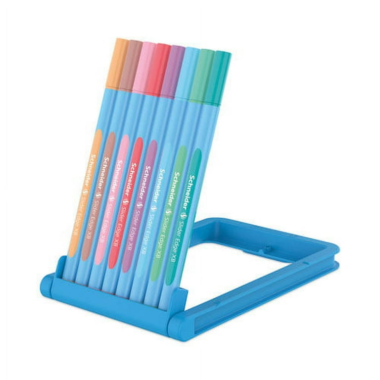 Slider Edge XB Pastel Ballpoint Pens with Convertible Case/Stand, Stick, Extra-Bold 1.4mm, Assorted Ink/Barrel Colors, 8/Set