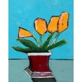 thumbnail image 2 of Altug, Mehmet 26x32 Gold Ornate Wood Framed with Double Matting Museum Art Print Titled - Graphic Vase of Flowers III, 2 of 4