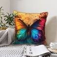 thumbnail image 4 of KLL Vibrant Rainbow Butterfly A Decorative Throw Pillow Covers Velvet Soft for Couch Sofa Bedroom Living Room Outdoor (No pillow core)- 20"x20", 4 of 5
